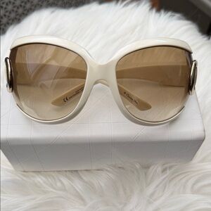 Dior Stronger 1 Cream and Brown large frame Sunglasses